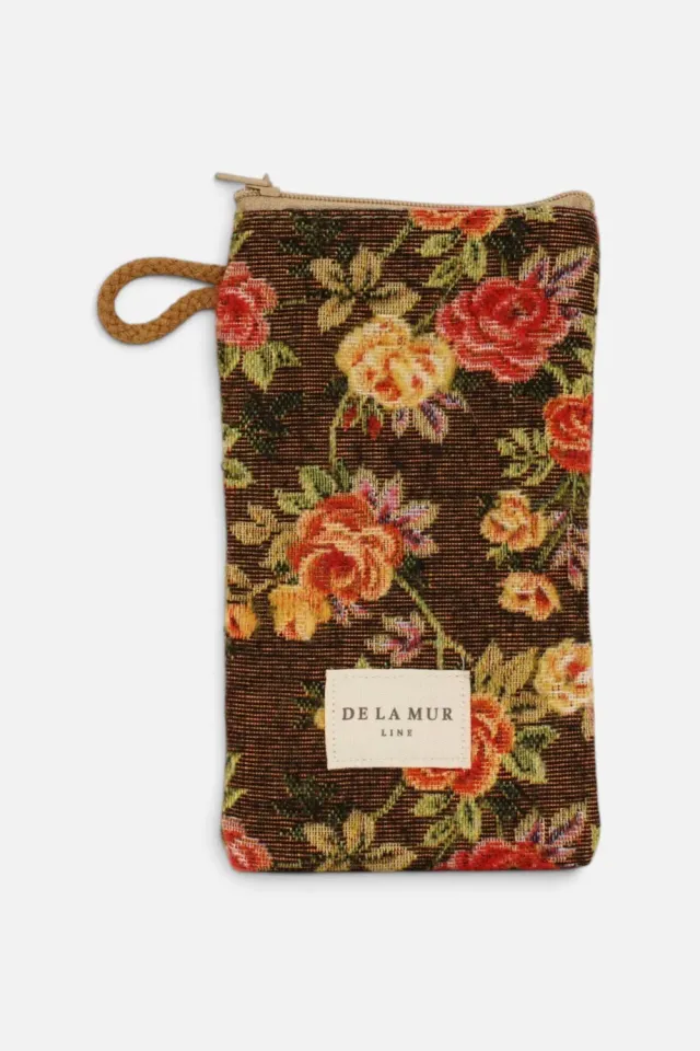 De La Mur Pepi brilleetui 18 cm rød blomstret