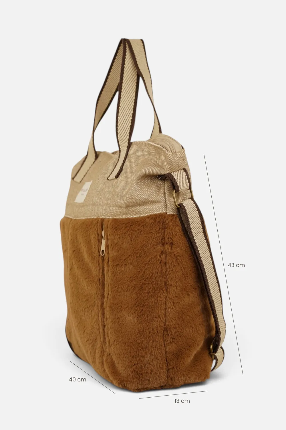 De La Mur Pile Grande veske beige plysj