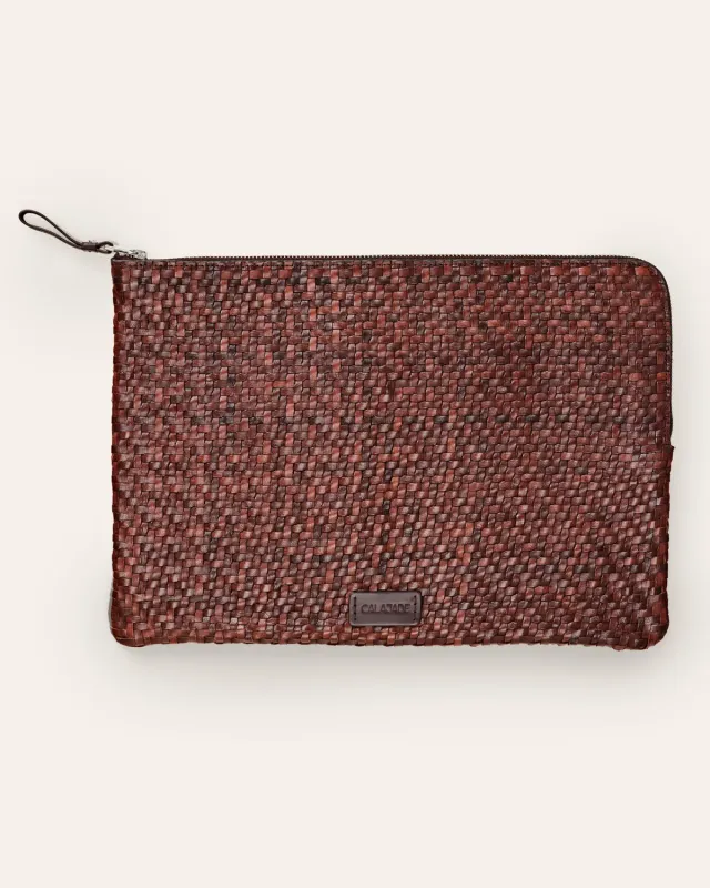 Calajade Batu L pouch umber laptopmappe skinn