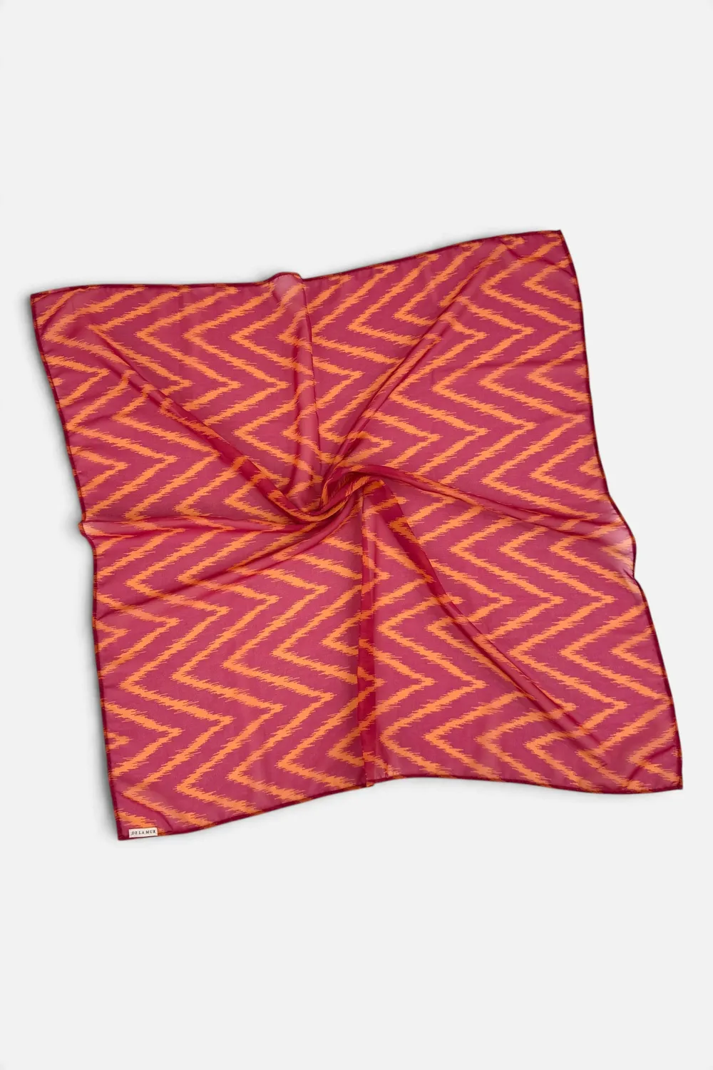 De La Mur Fuego skjerf 70x70 sikksakk oransje