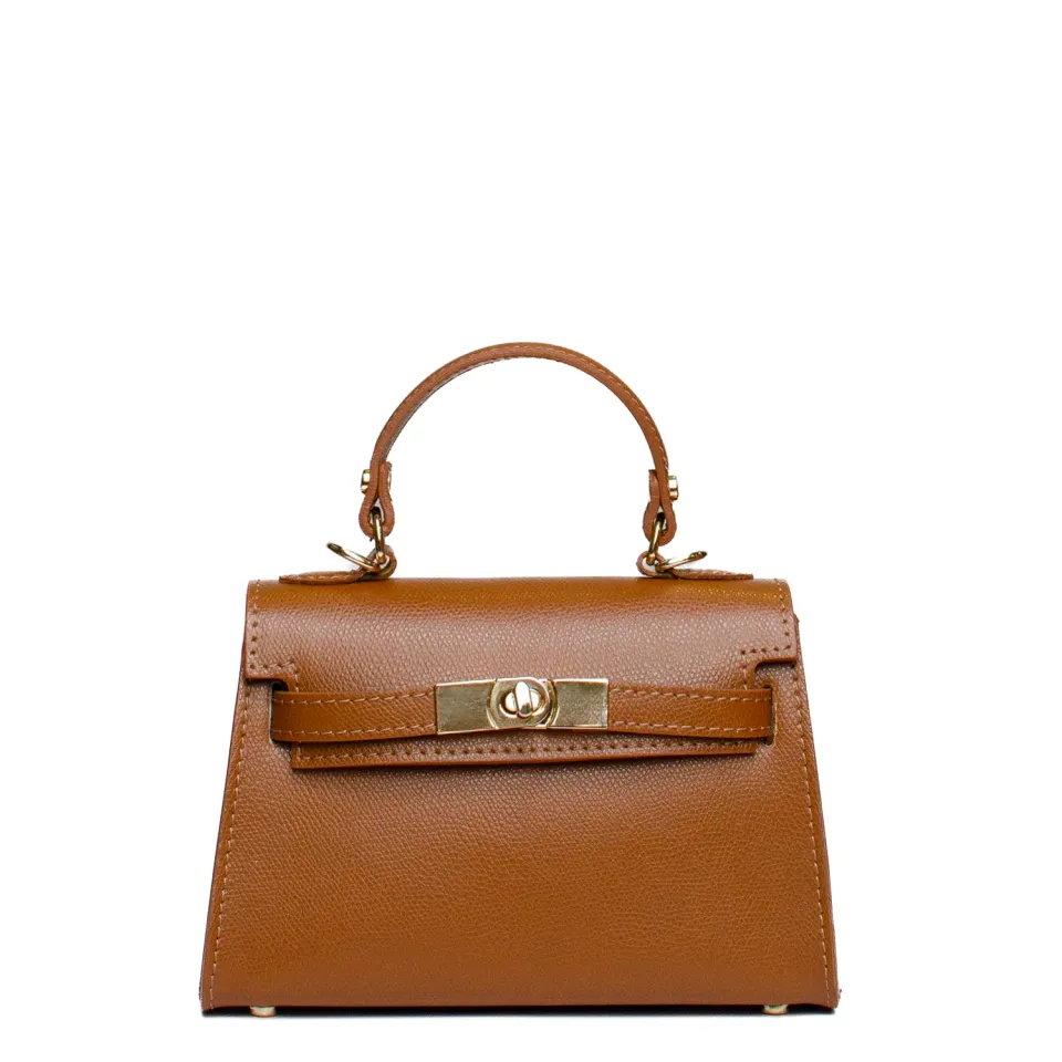 Latalia Trento saffiano skinnveske brun 22 cm