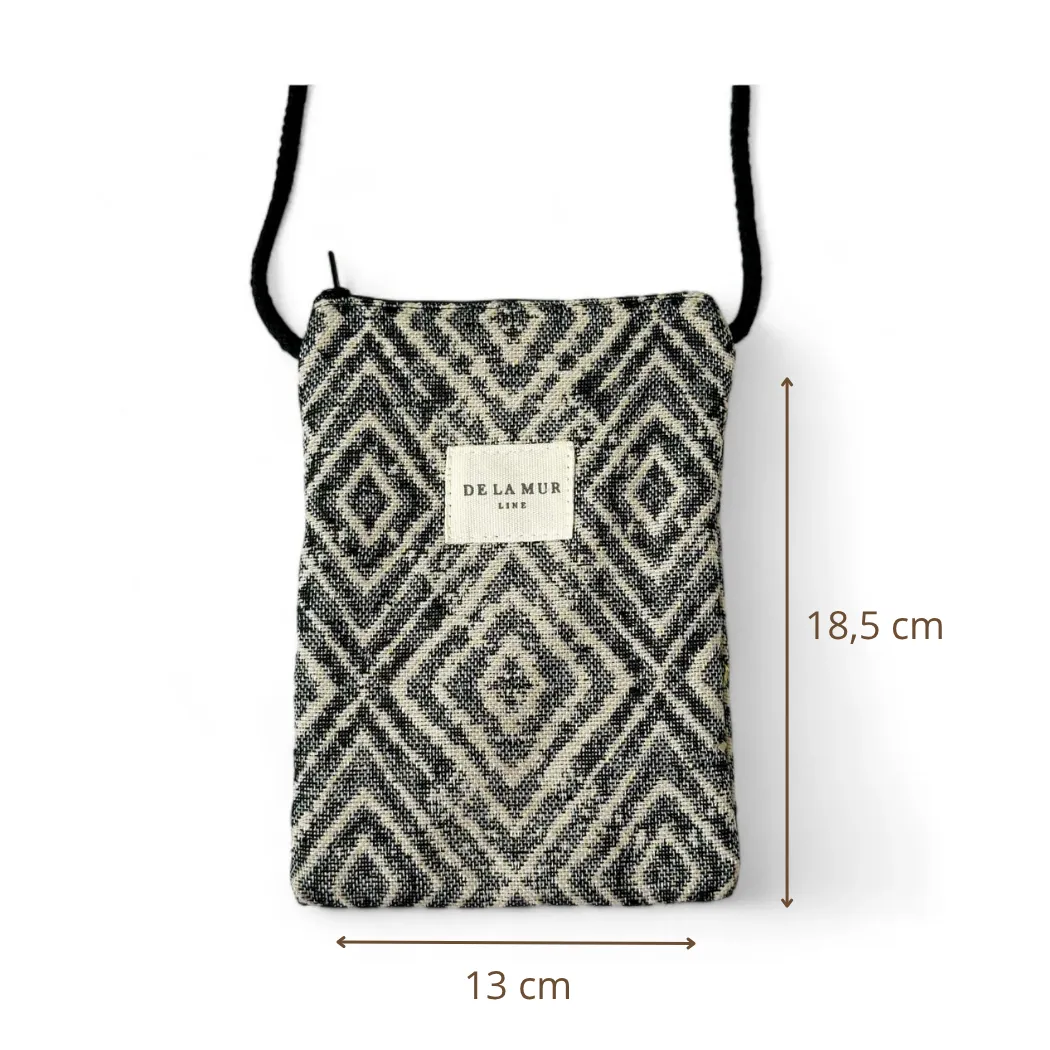 De La Mur Ria liten mobilveske grå jacquard