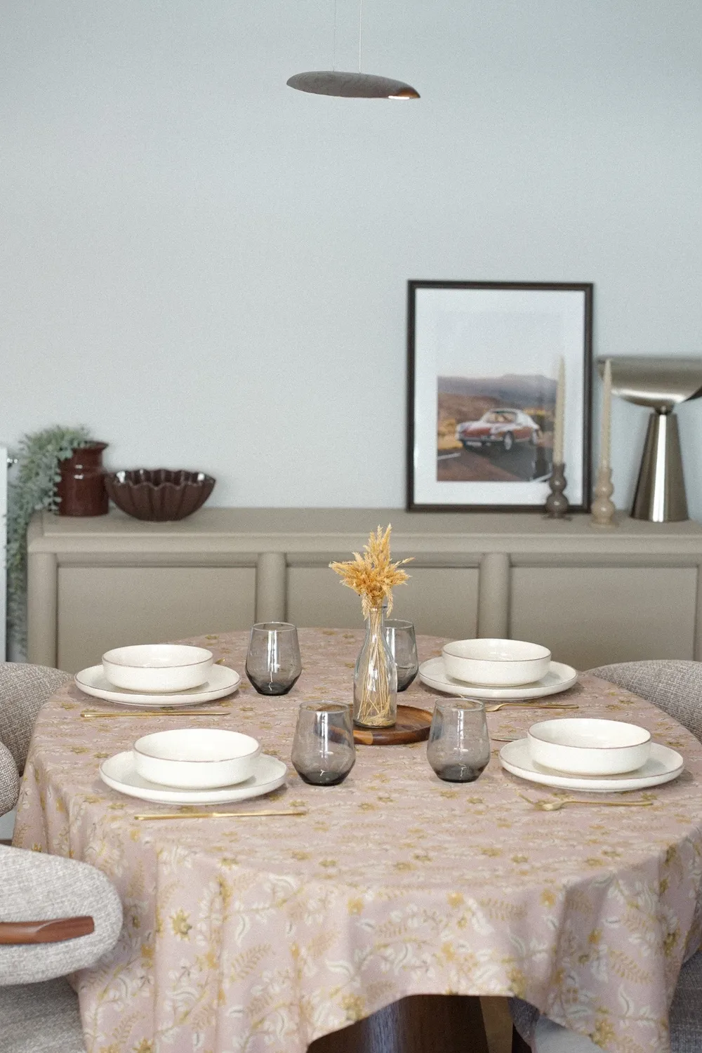 De La Mur Alba duk blomstret 150x150 cm mustard