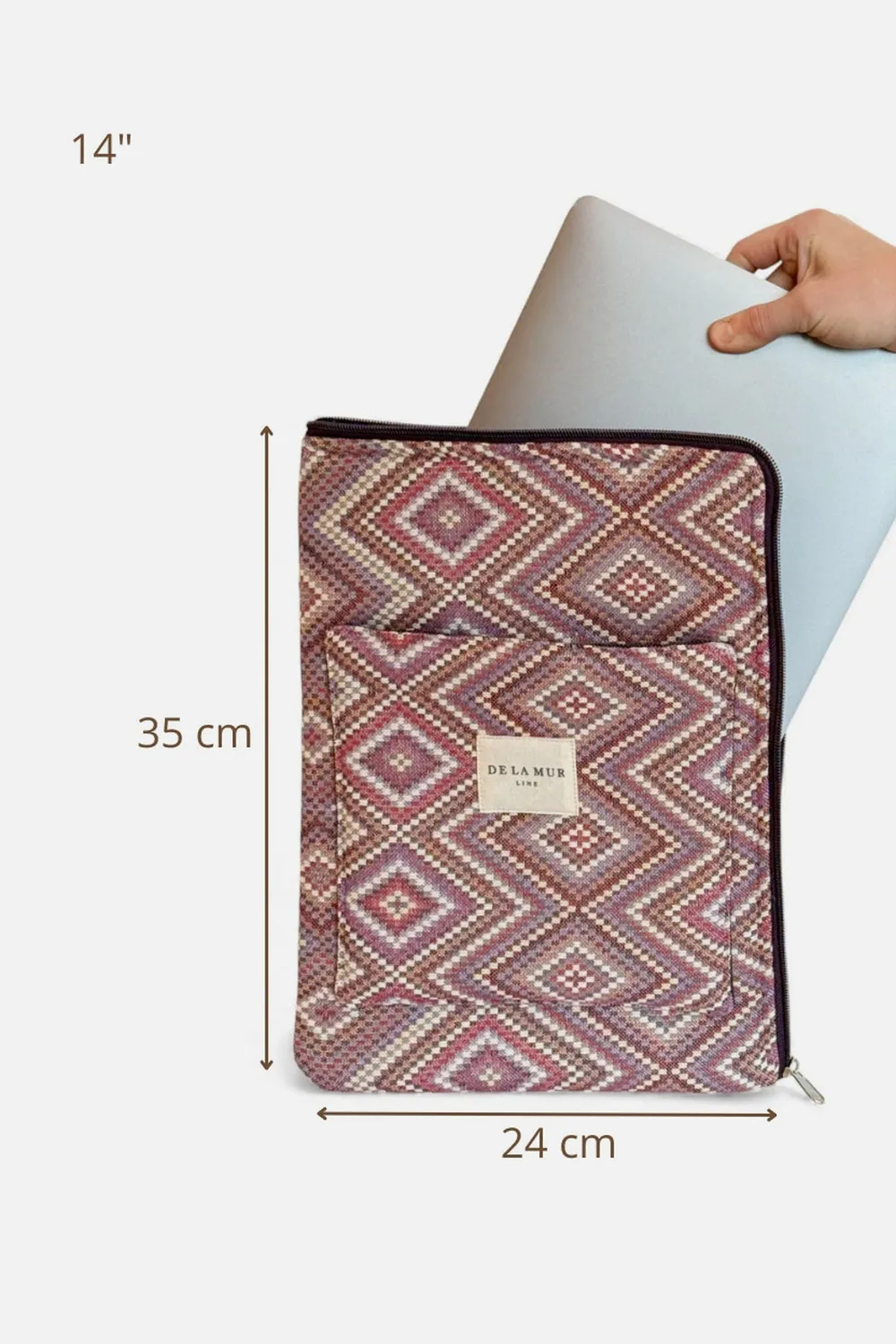 De La Mur Nana pc-veske rosa geometrisk mønster