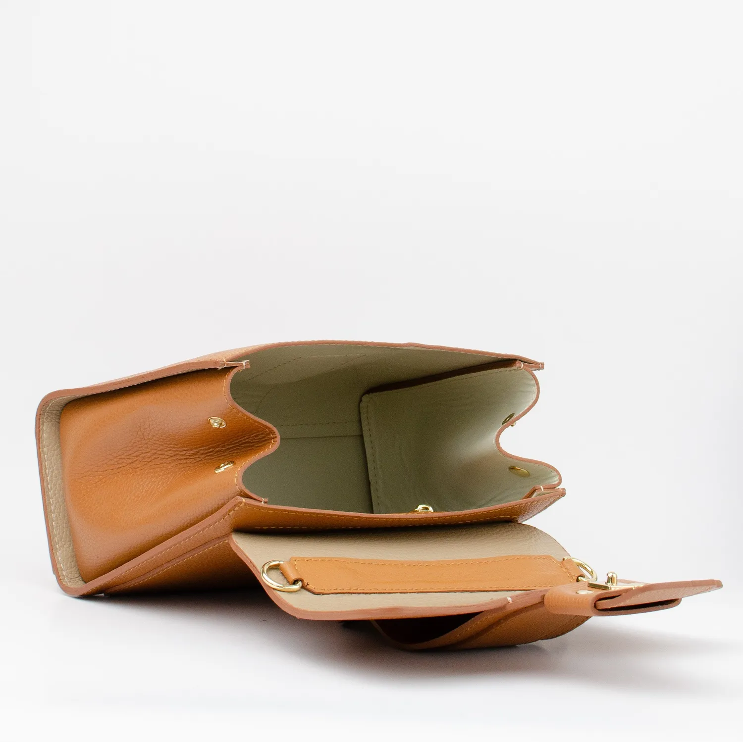 Latalia Parma håndveske brun ekte skinn