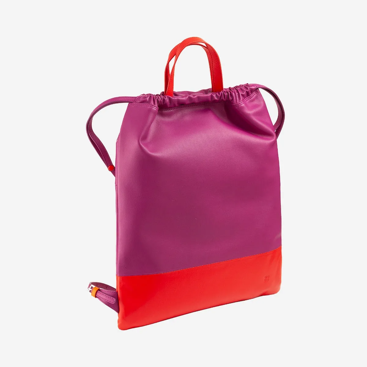 DuDubags Linosa ryggsekk navy snøring ekte skinn