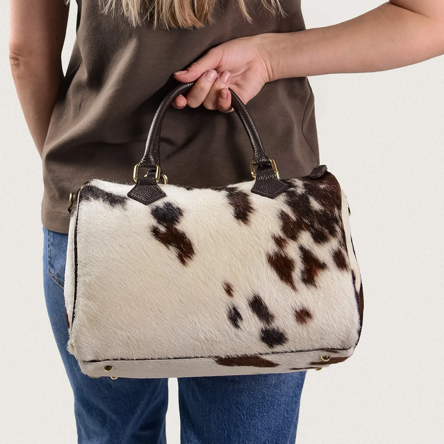 Latalia Lecce skinnveske mørkebrun kuskinn 31 cm