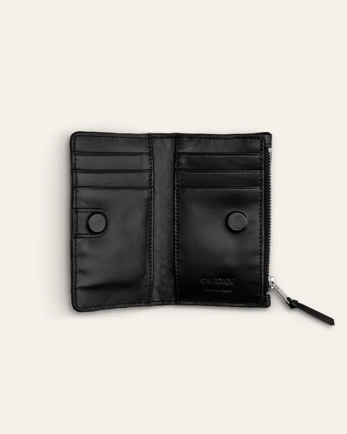 Cala Jade Caia lommebok Black Dama skinn