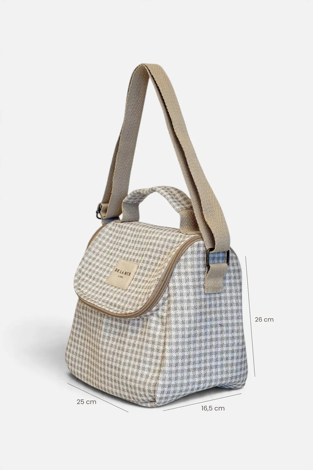 De La Mur Lunch Vison kjølebag 26 cm beige rutet