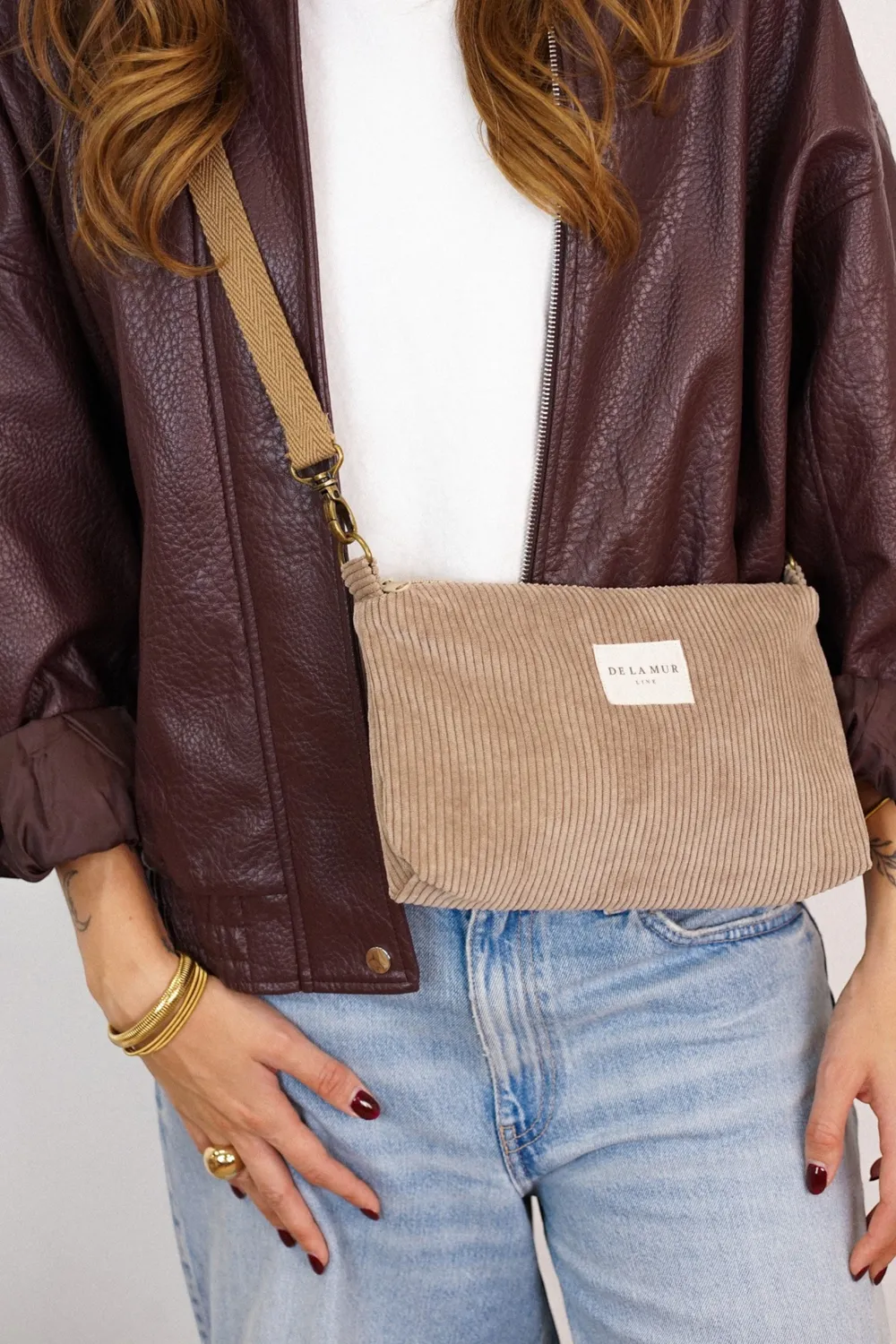 De La Mur Toast clutchveske beige 29x17x5