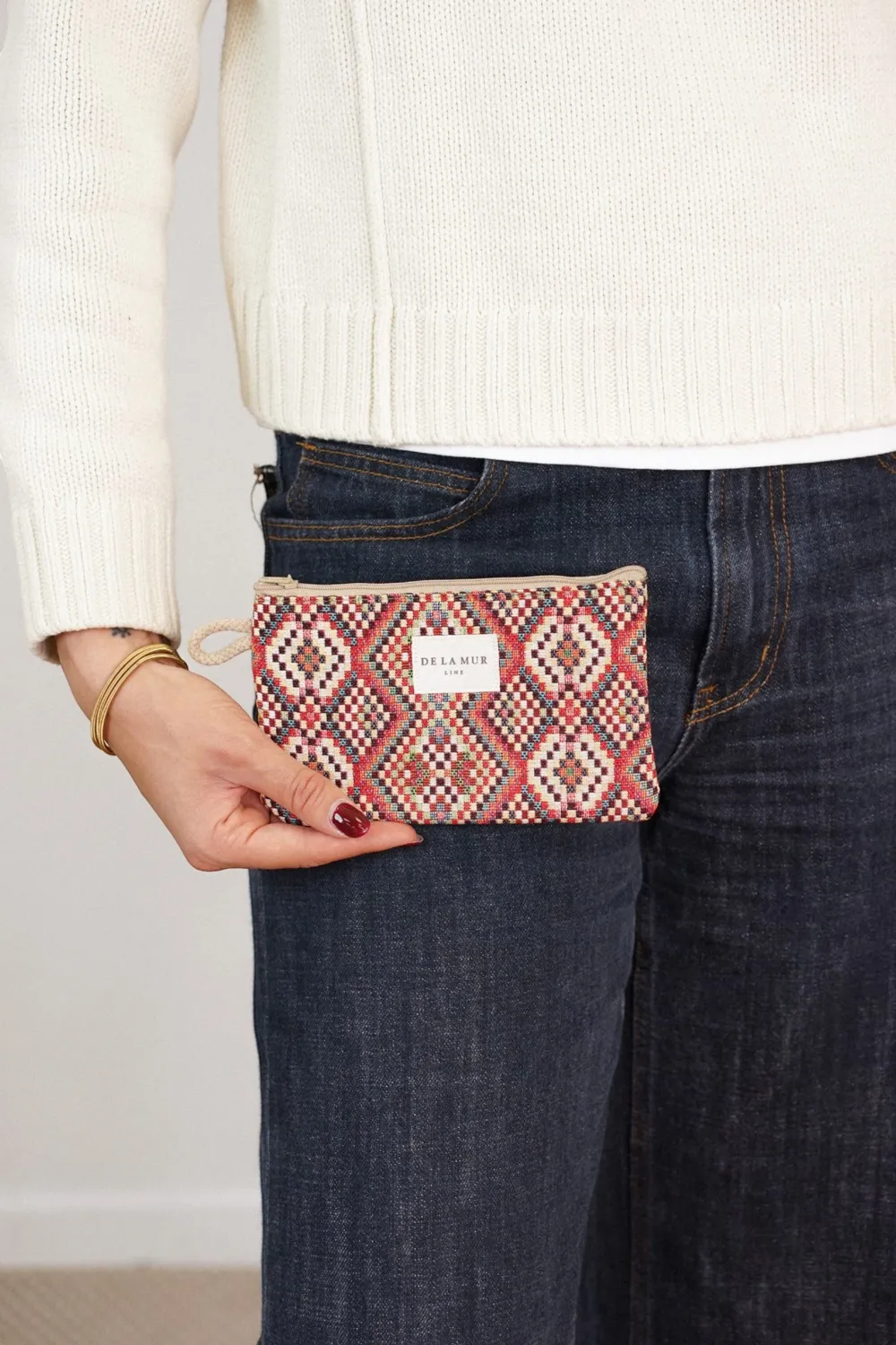 De La Mur Otto Mini sminkeveske jacquard 17,5cm
