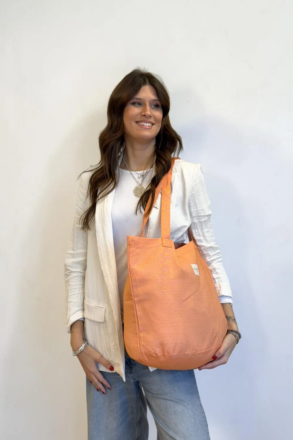 De La Mur Gina stor shopper oransje