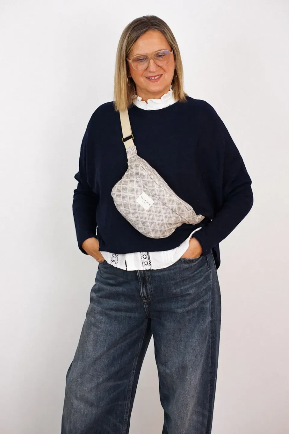 De La Mur Pant belteveske 26x16 cm grå geometrisk