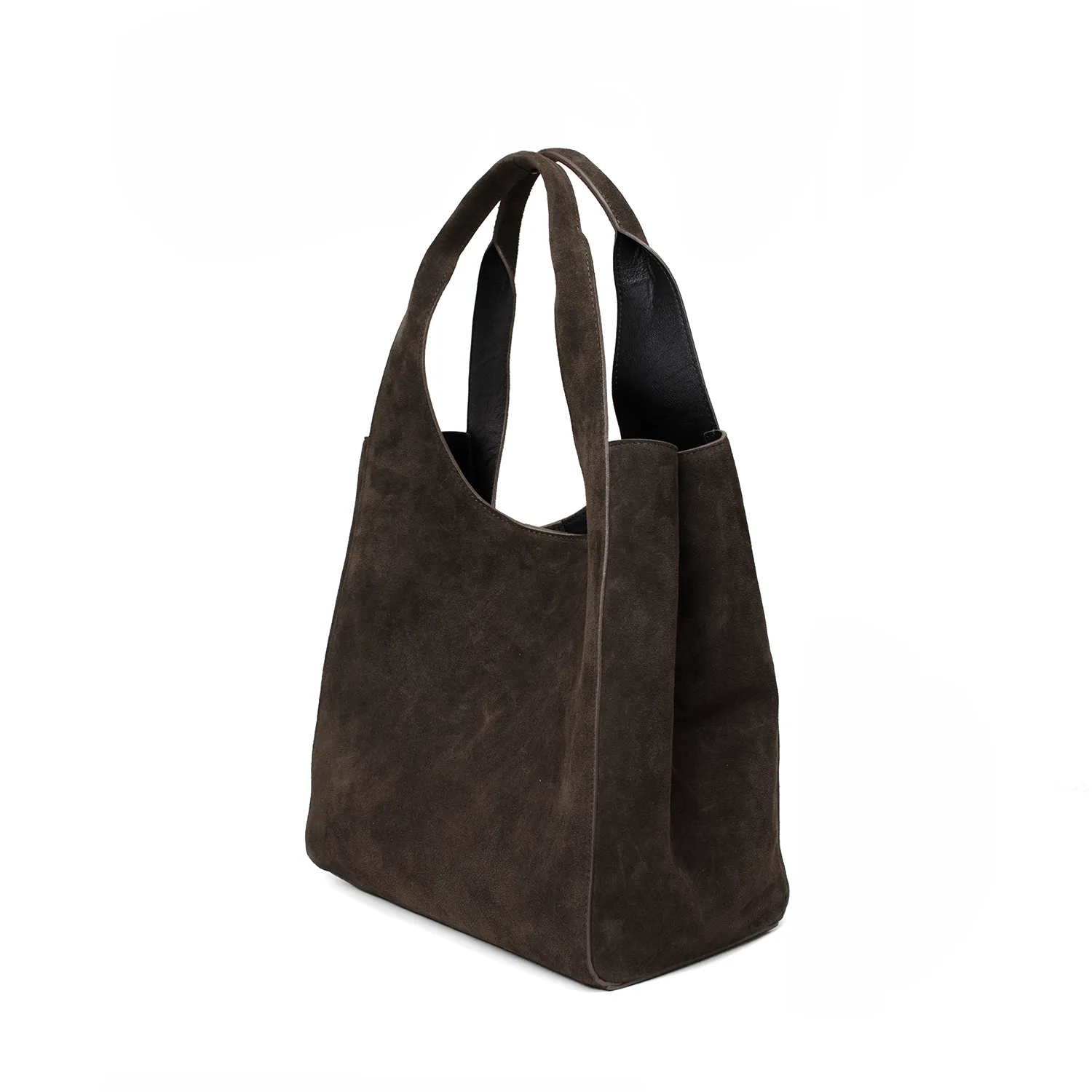 Latalia Salerno XL shopper mørkebrun semsket