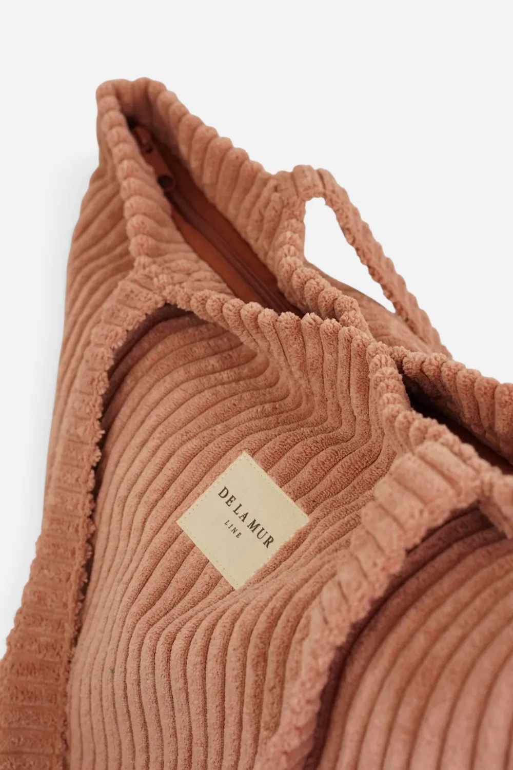 De La Mur Crepe shopper stor glidelås – rosa kord