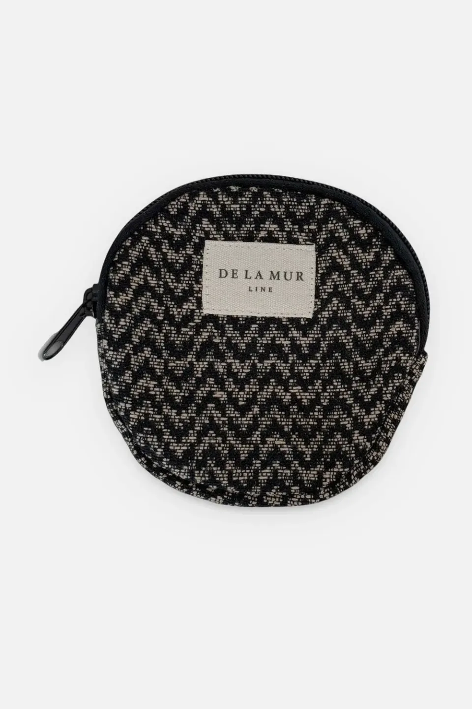 De La Mur Dana myntpung rund beige sikksakk 10 cm