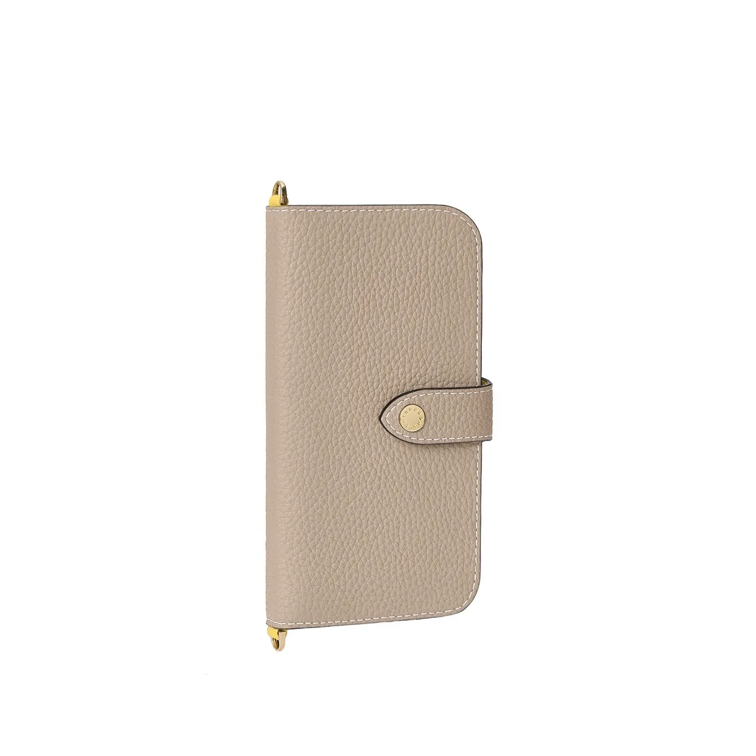 Bonaventura iPhone 16 Pro Max belteetui krympskinn Etoupe × Gul