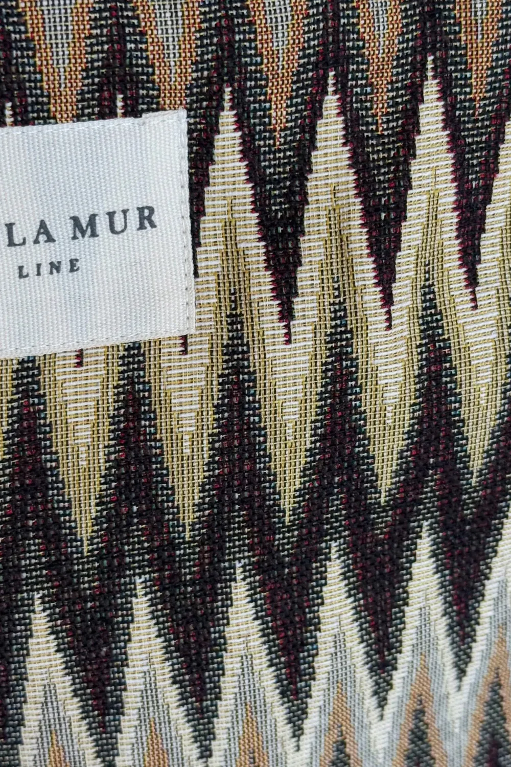 De La Mur Skan veske beige svart sikksakk 39x30