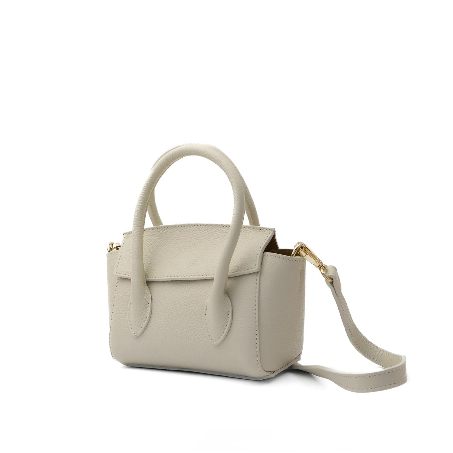 Latalia Bari håndveske beige ekte skinn