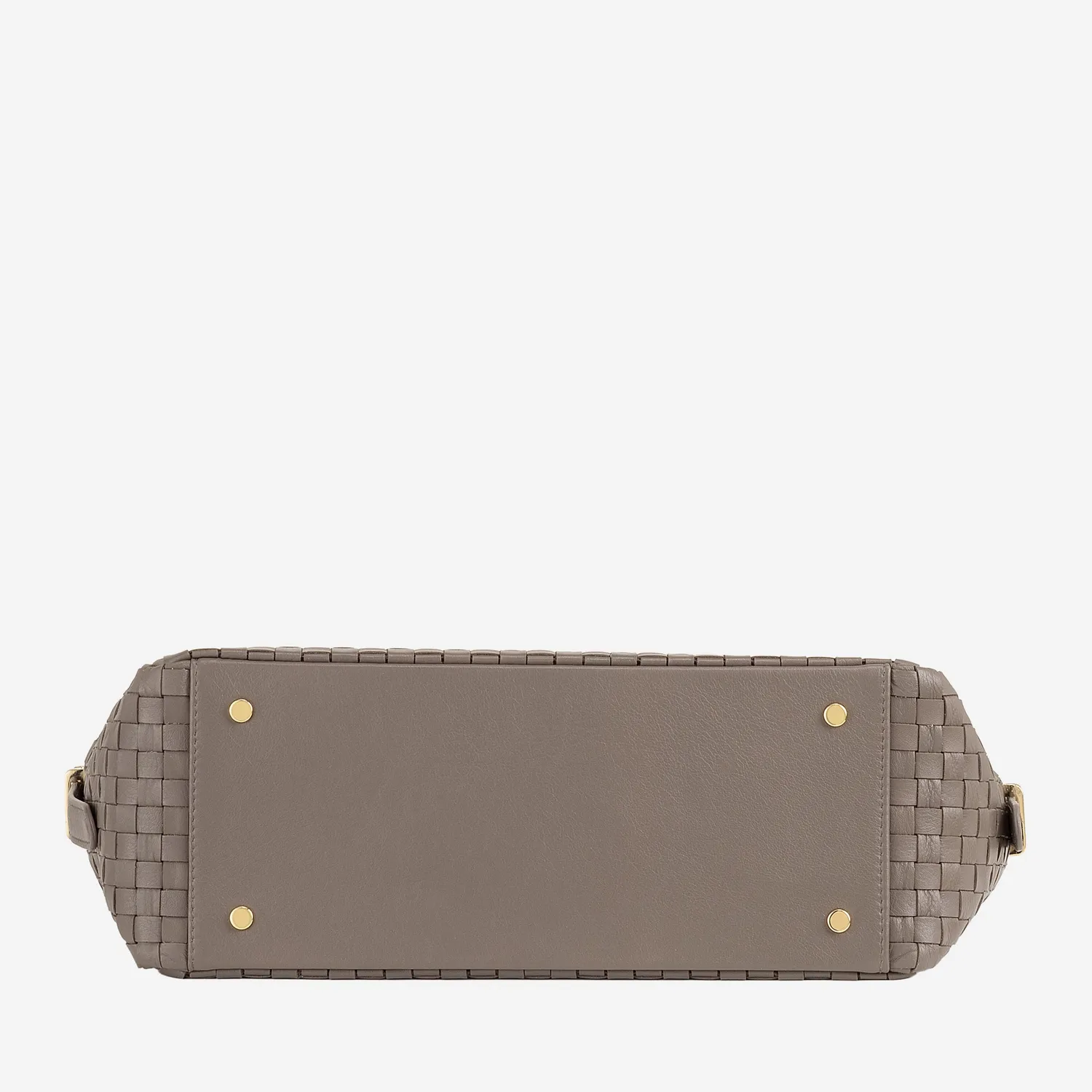 DuDubags Scala skulderveske taupe flettet skinn