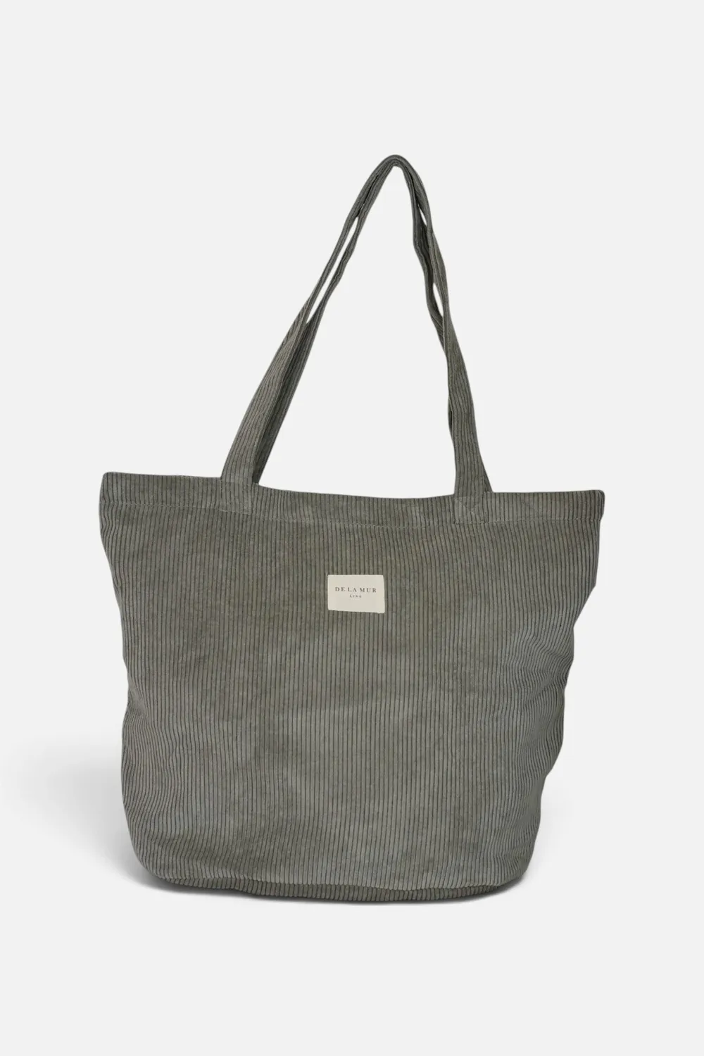 De La Mur Ash shopper stor grå kordfløyel glidelås