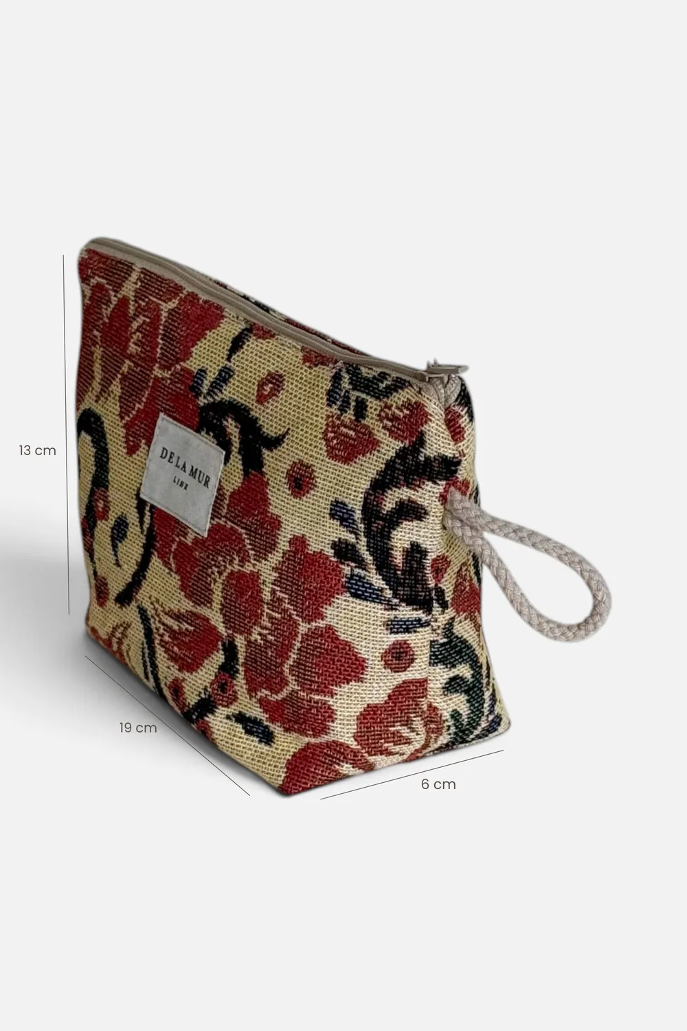 De La Mur Adam liten toalettmappe 19x13 cm blomstret