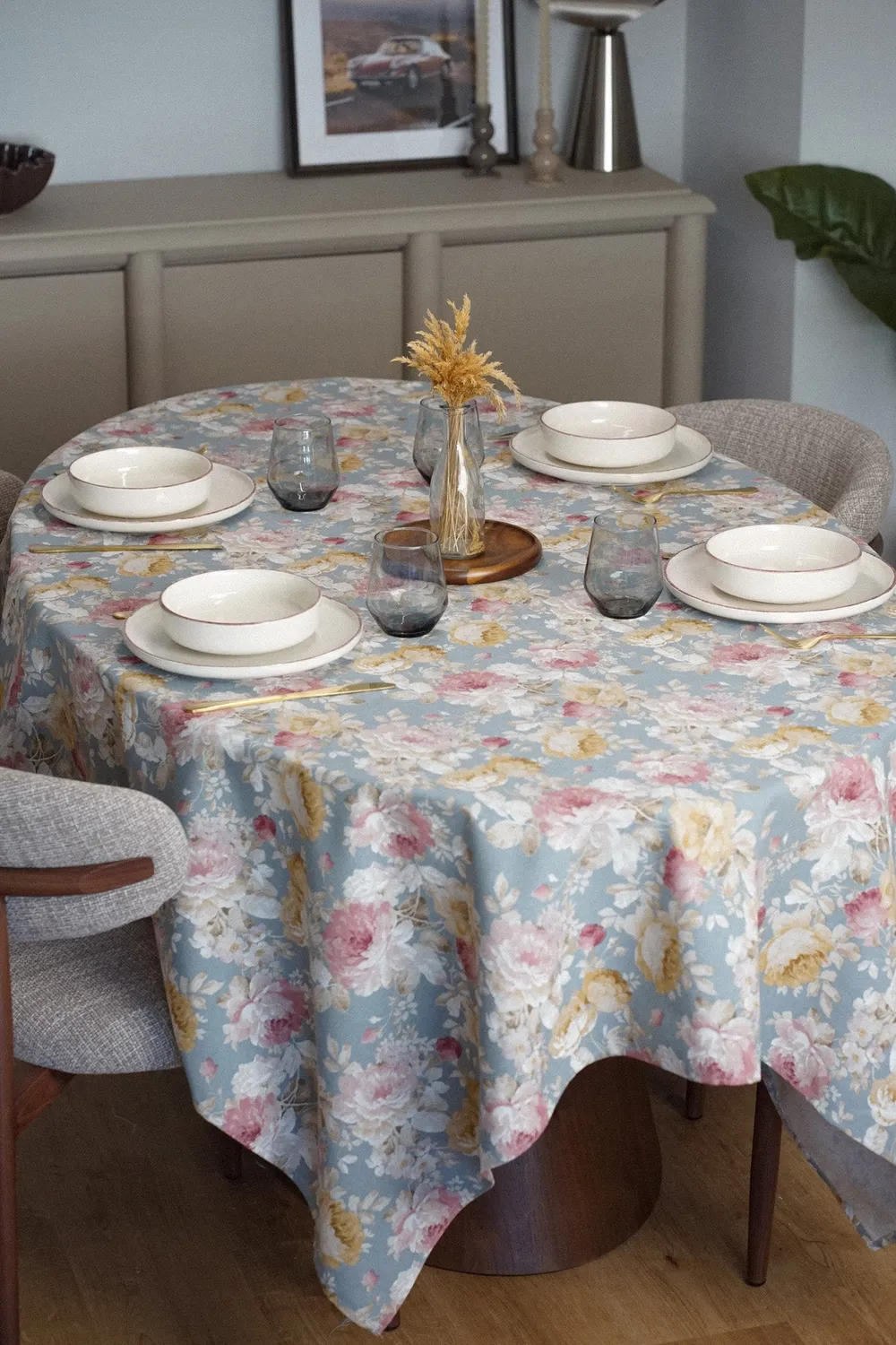 De La Mur Oria duk 150x150 blomstret rosa