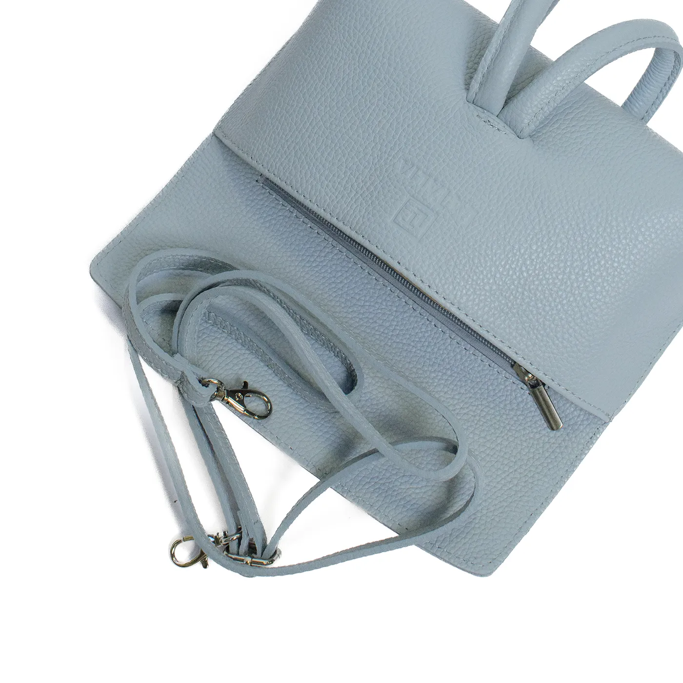 Latalia Barletta clutch veske lyseblå skinn