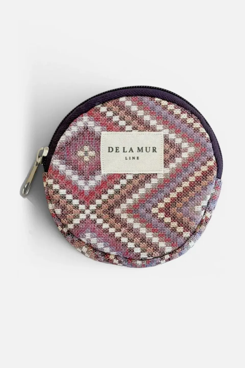 De La Mur Nana rund myntveske 10,5 cm rosa jacquard