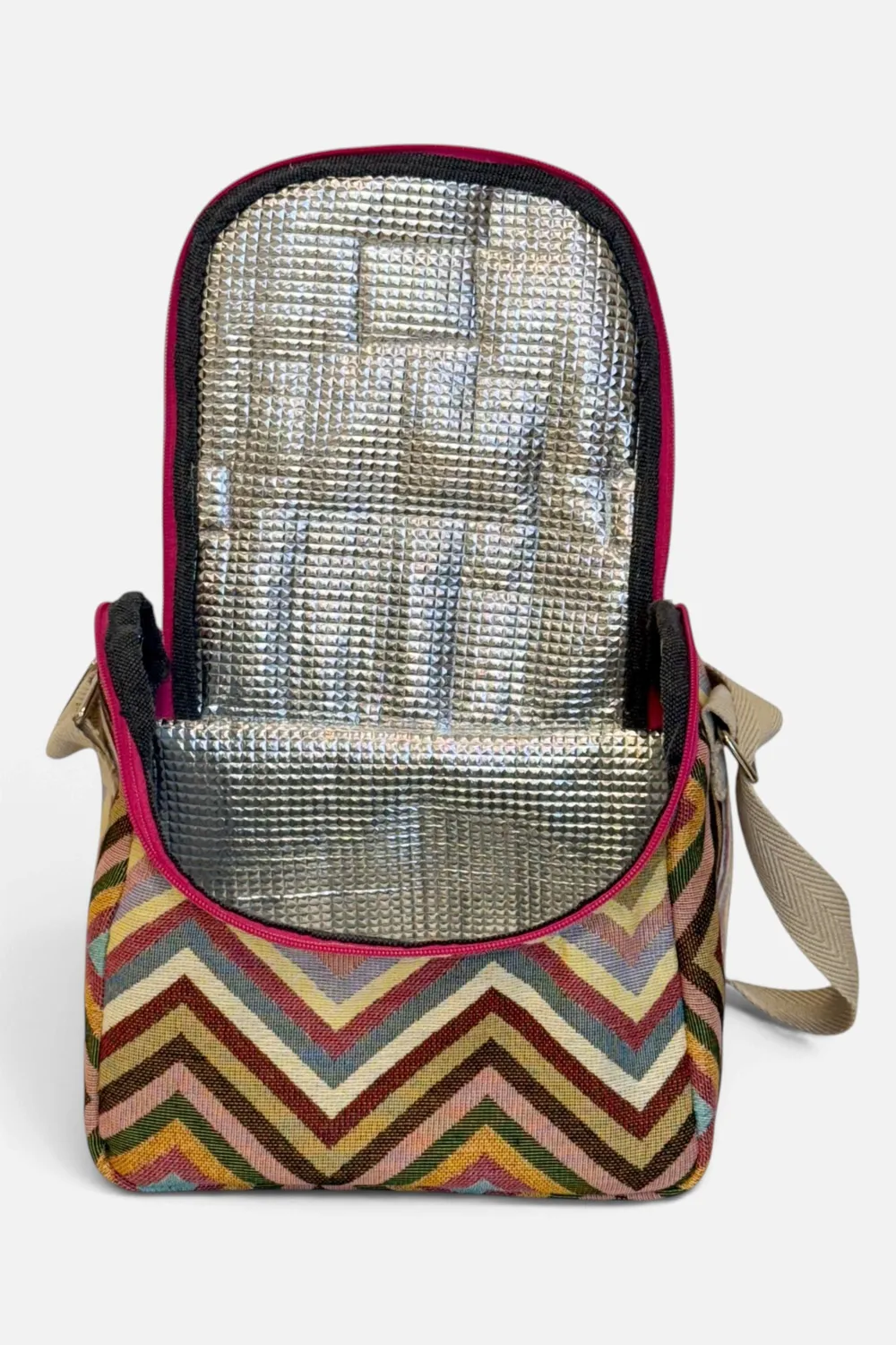 De La Mur Zaga Lunch kjølebag beige ruter isolert
