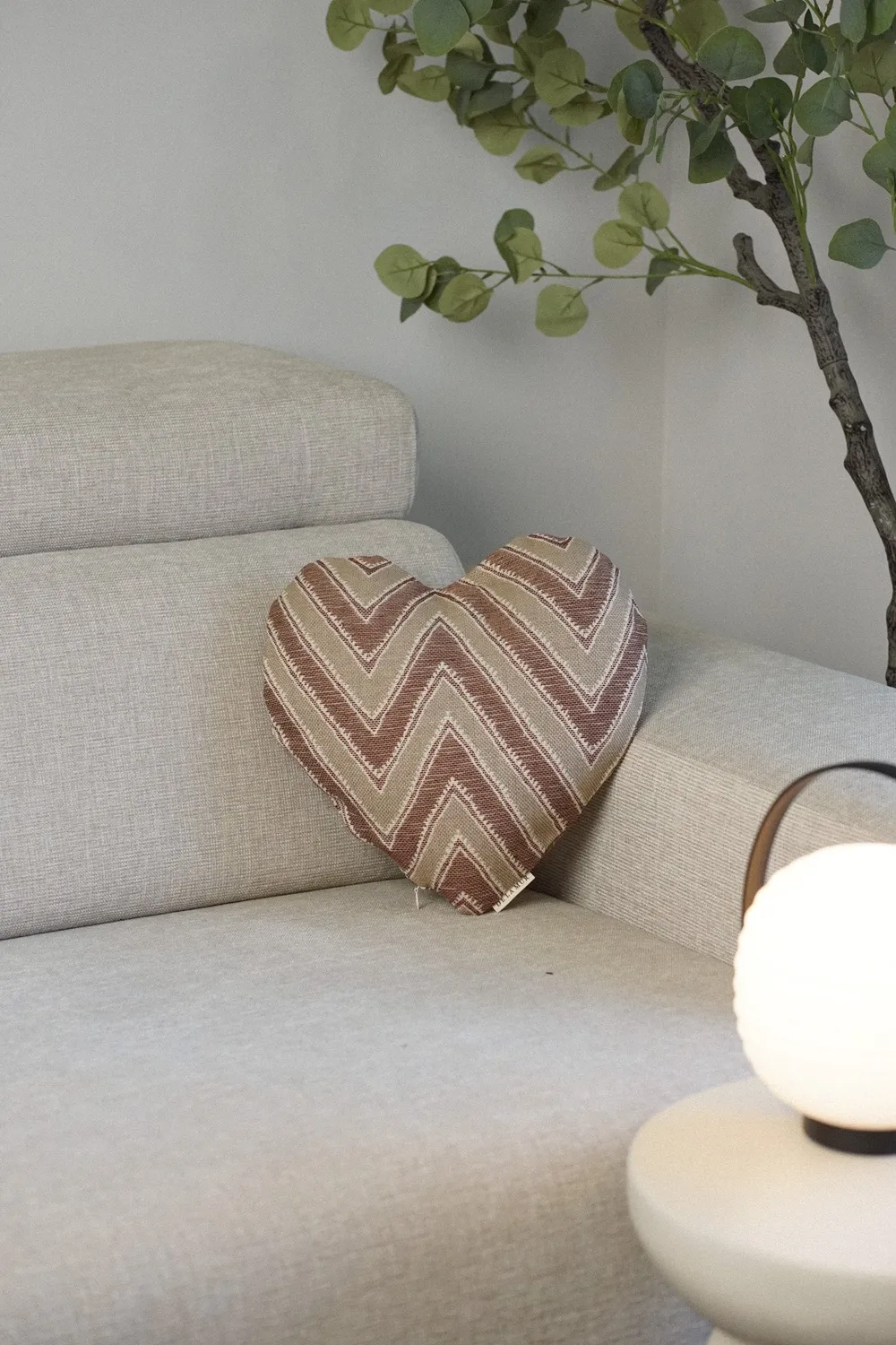 De La Mur Kasa Corazón hjertepute rød jacquard