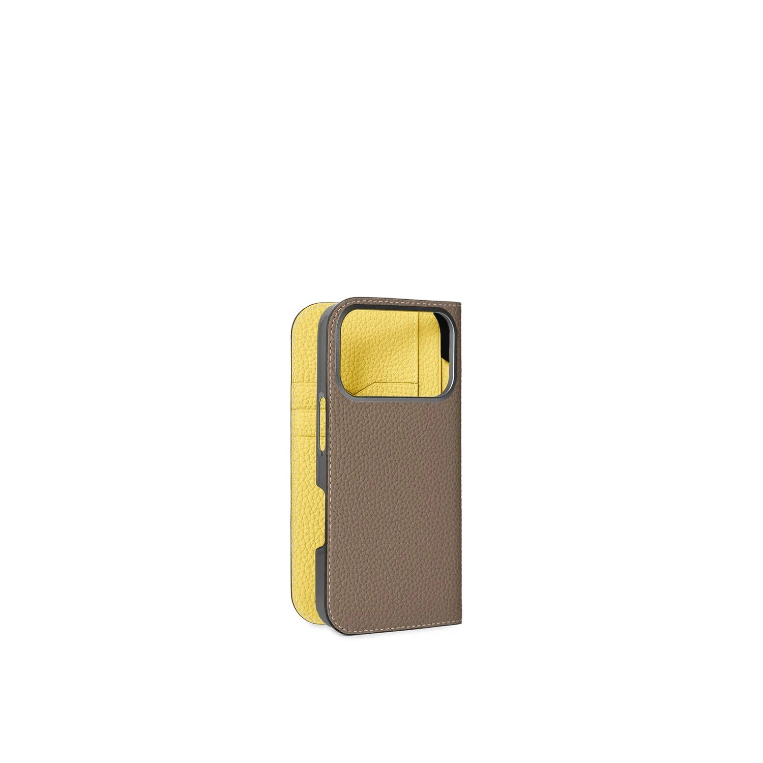 Bonaventura iPhone 18 Pro Diary deksel boketui skinn Etoupe lommer