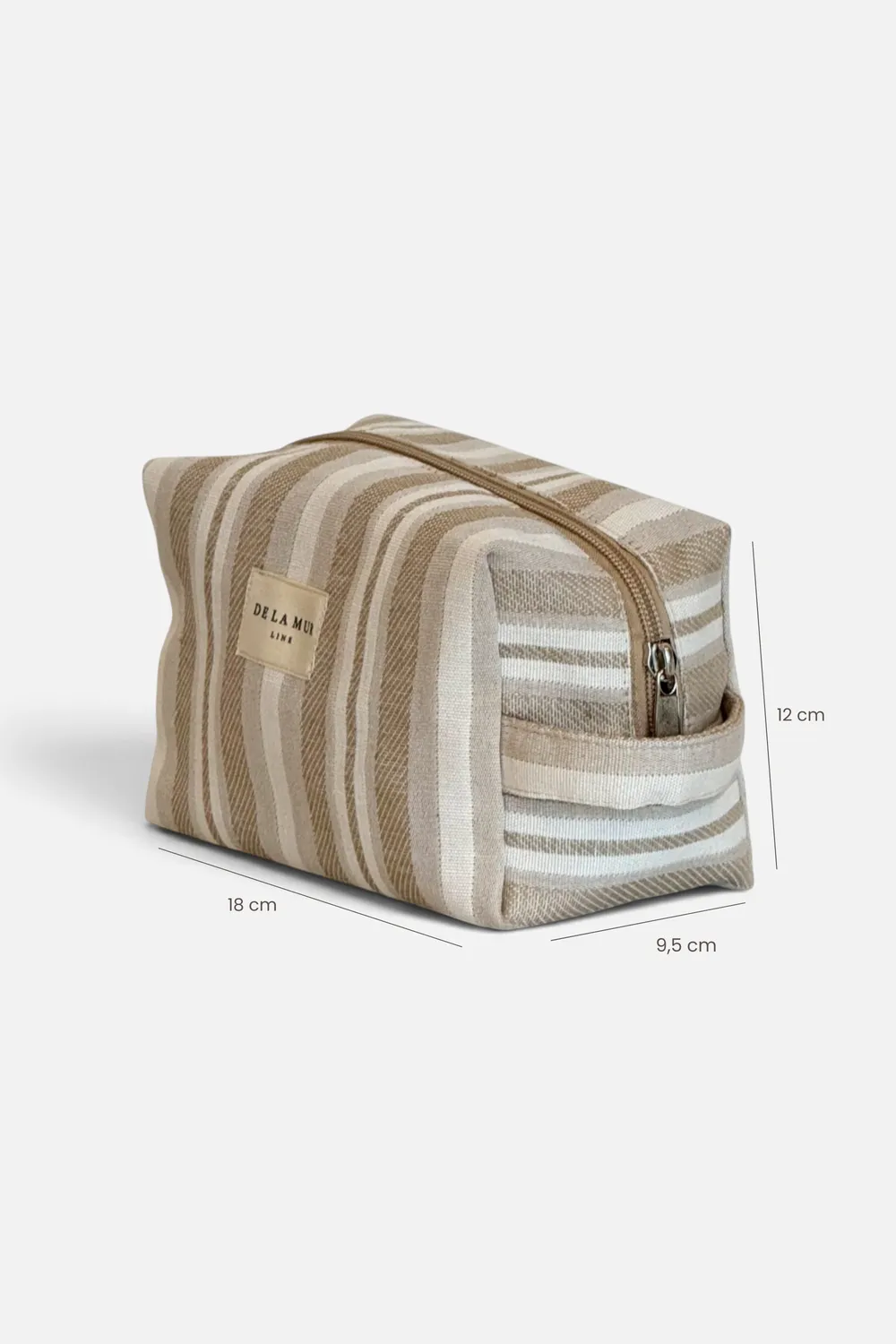 De La Mur Malik medium toalettmappe beige striper