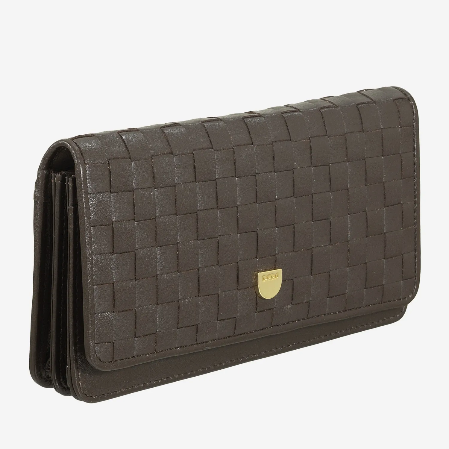 DuDubags Canarie lommebok taupe vevd skinn dame