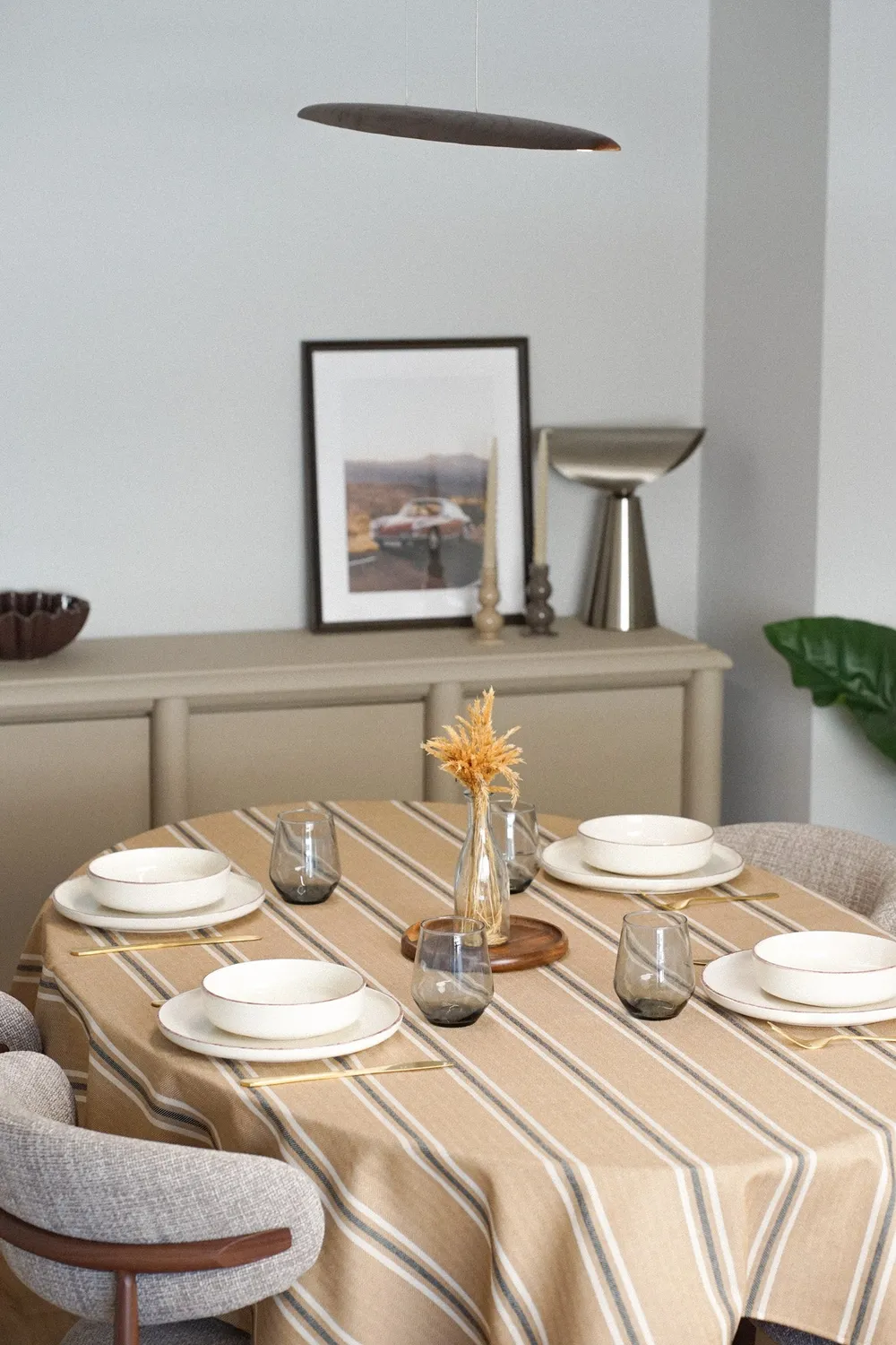De La Mur Polo duk 150x150 cm stripet jacquard