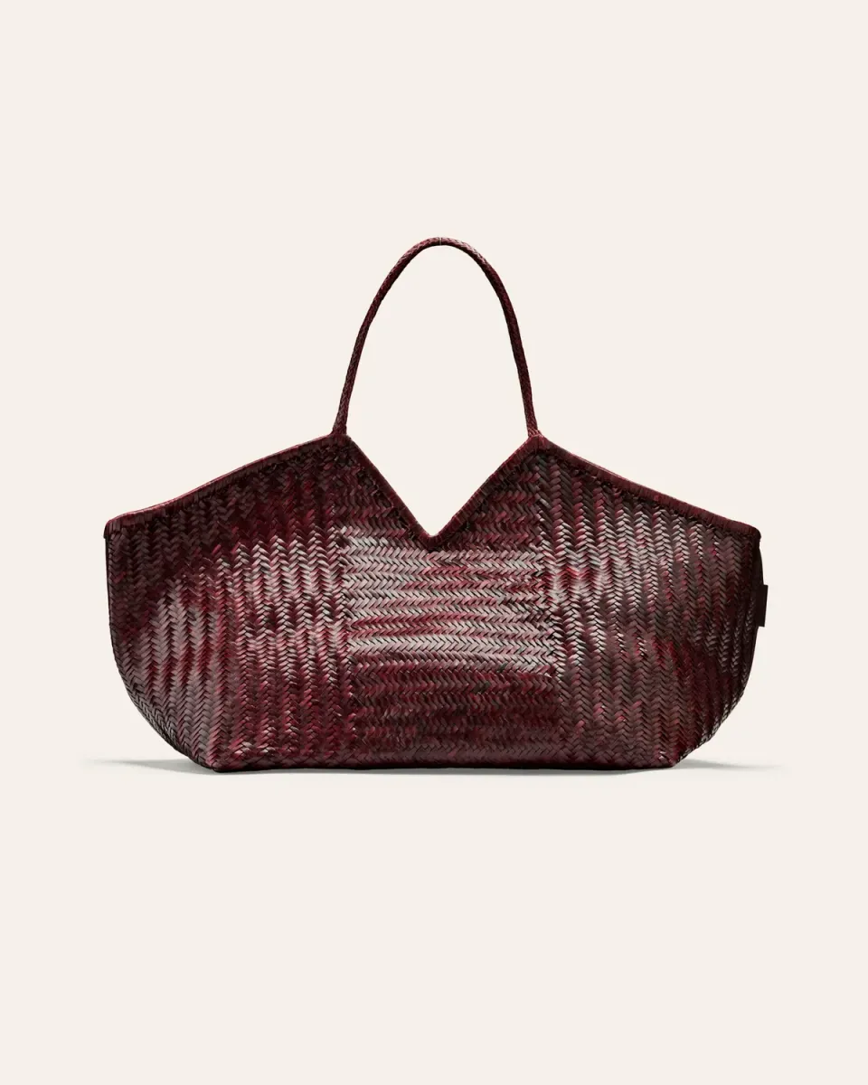 Cala Jade Humi XL tote fudge flettet bøffelskinn
