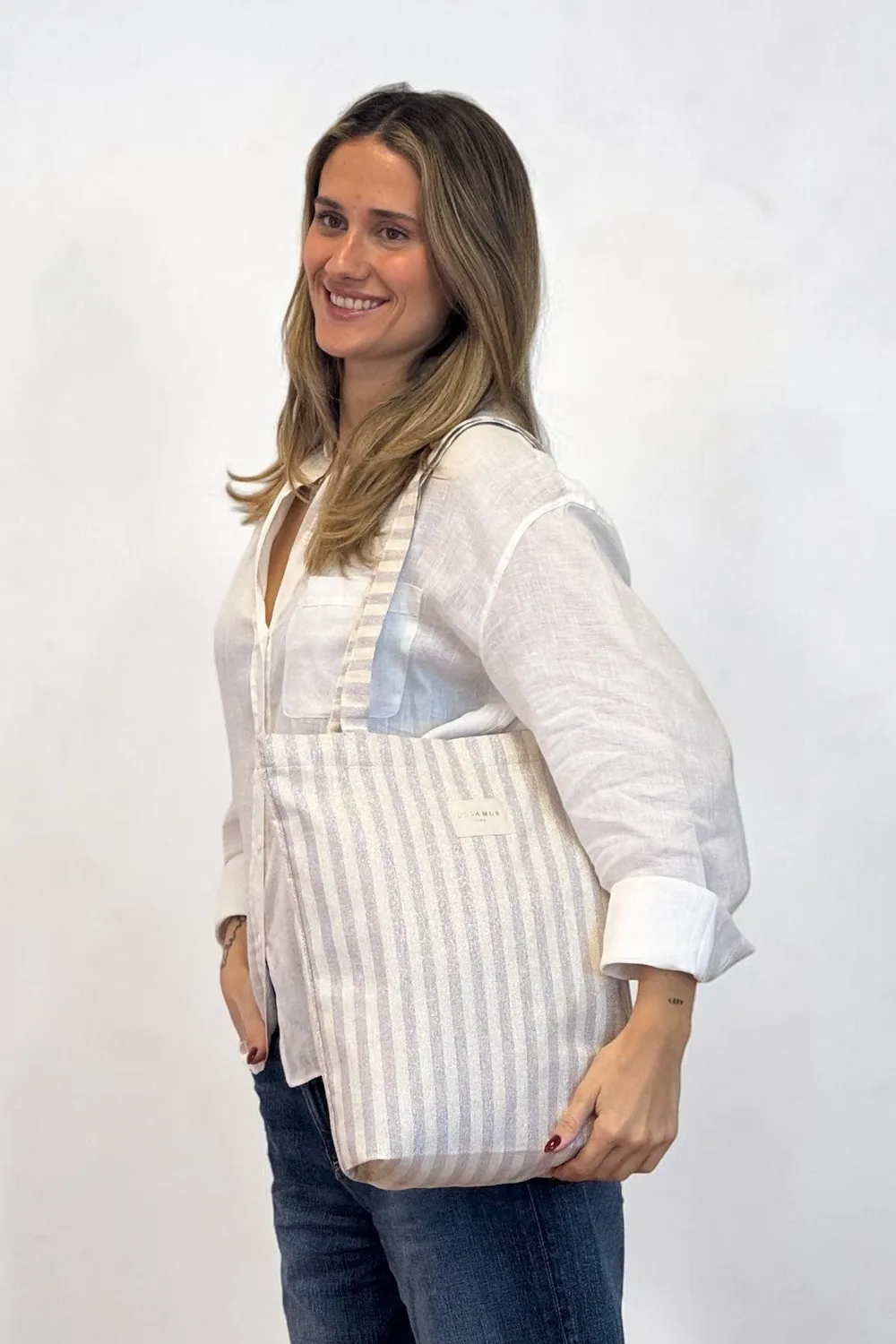 De La Mur Lulil totebag lilla lurex glidelås