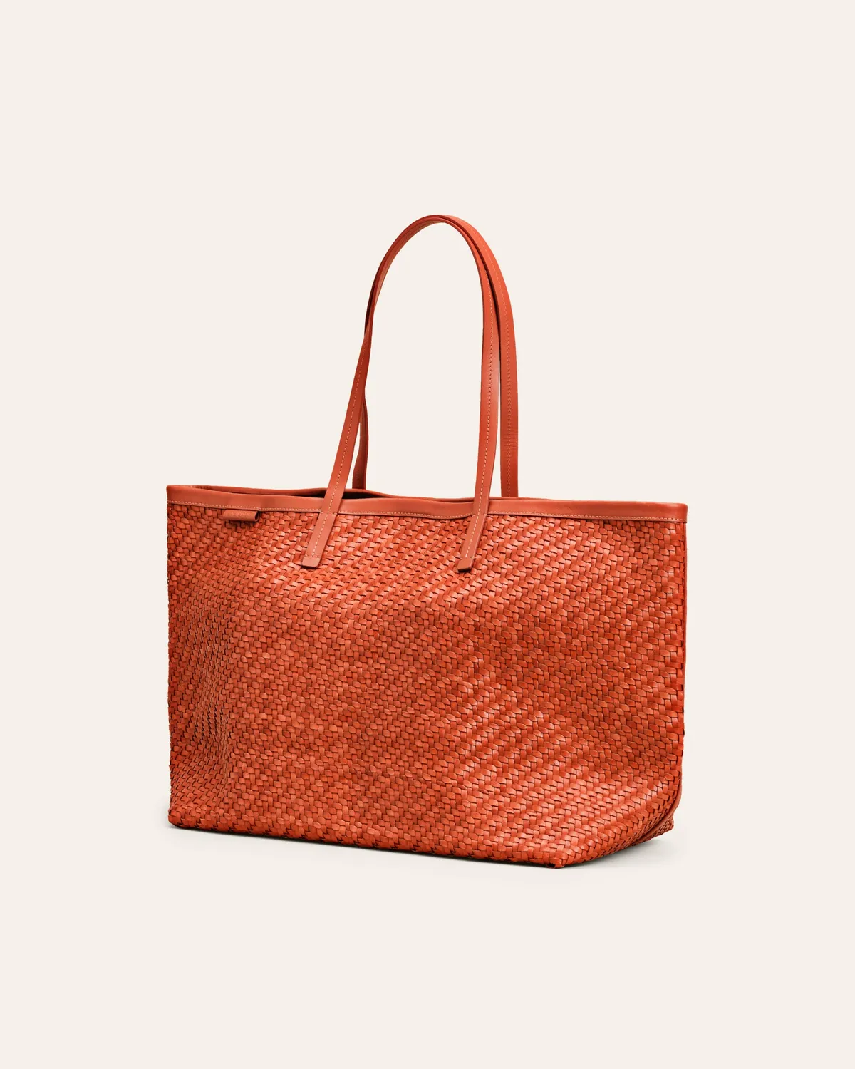 Cala Jade Isai shopper Henna Twill flettet saueskinn laptopvennlig