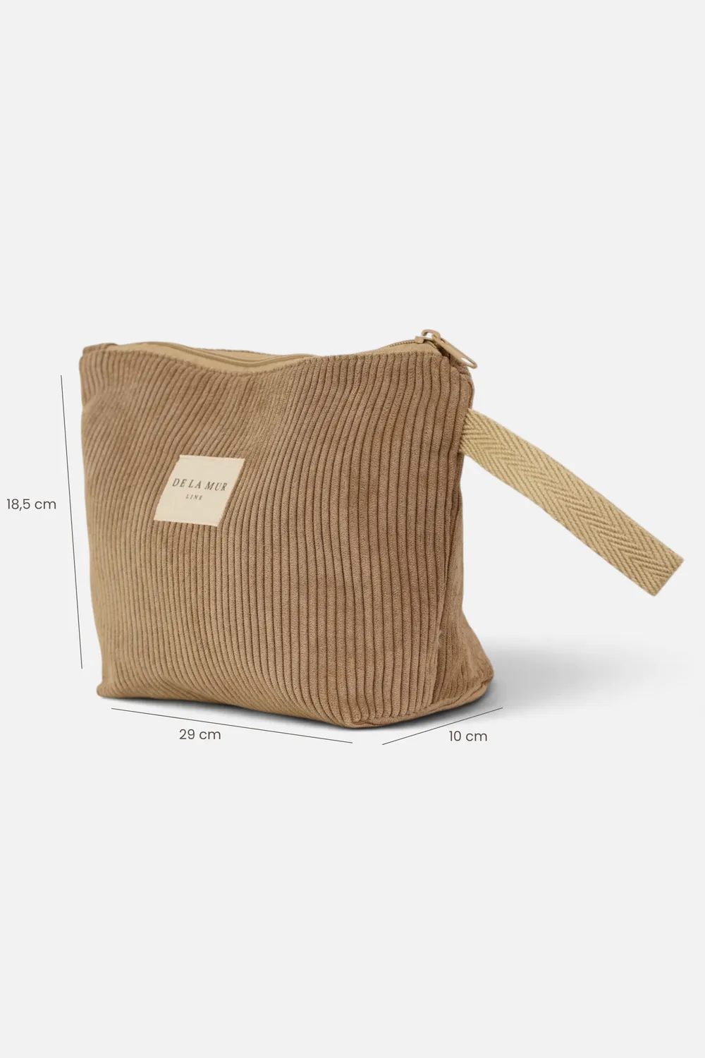 De La Mur Toast stor toalettmappe beige kordfløyel