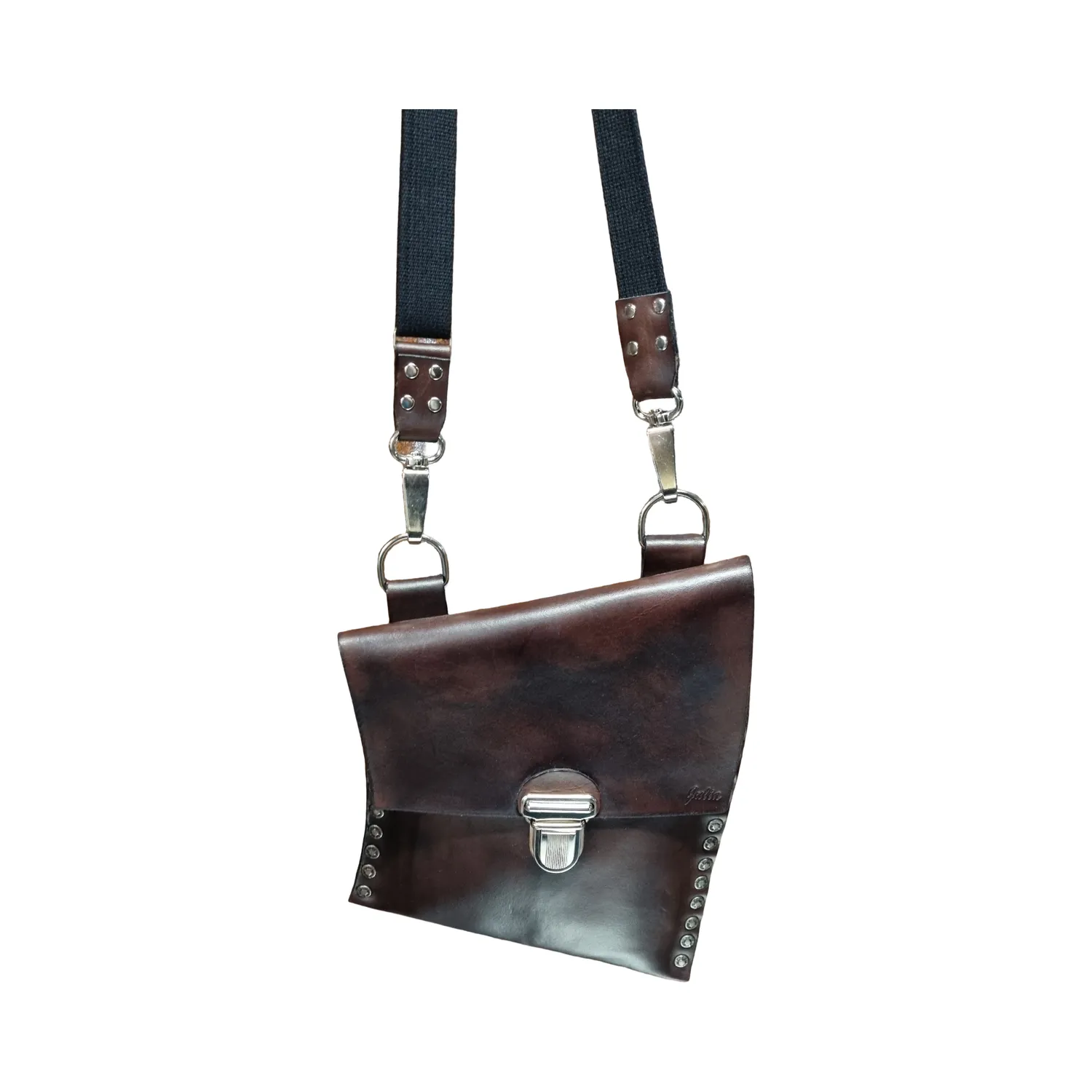 Julia Stray asymetrisk lærveske 28x21 cm sort