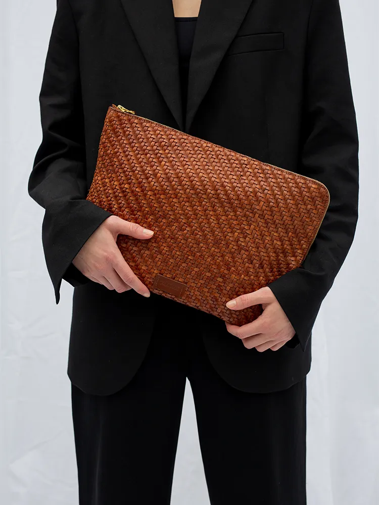 Cala Jade Batu L laptopmappe Black Twill ku-skinn