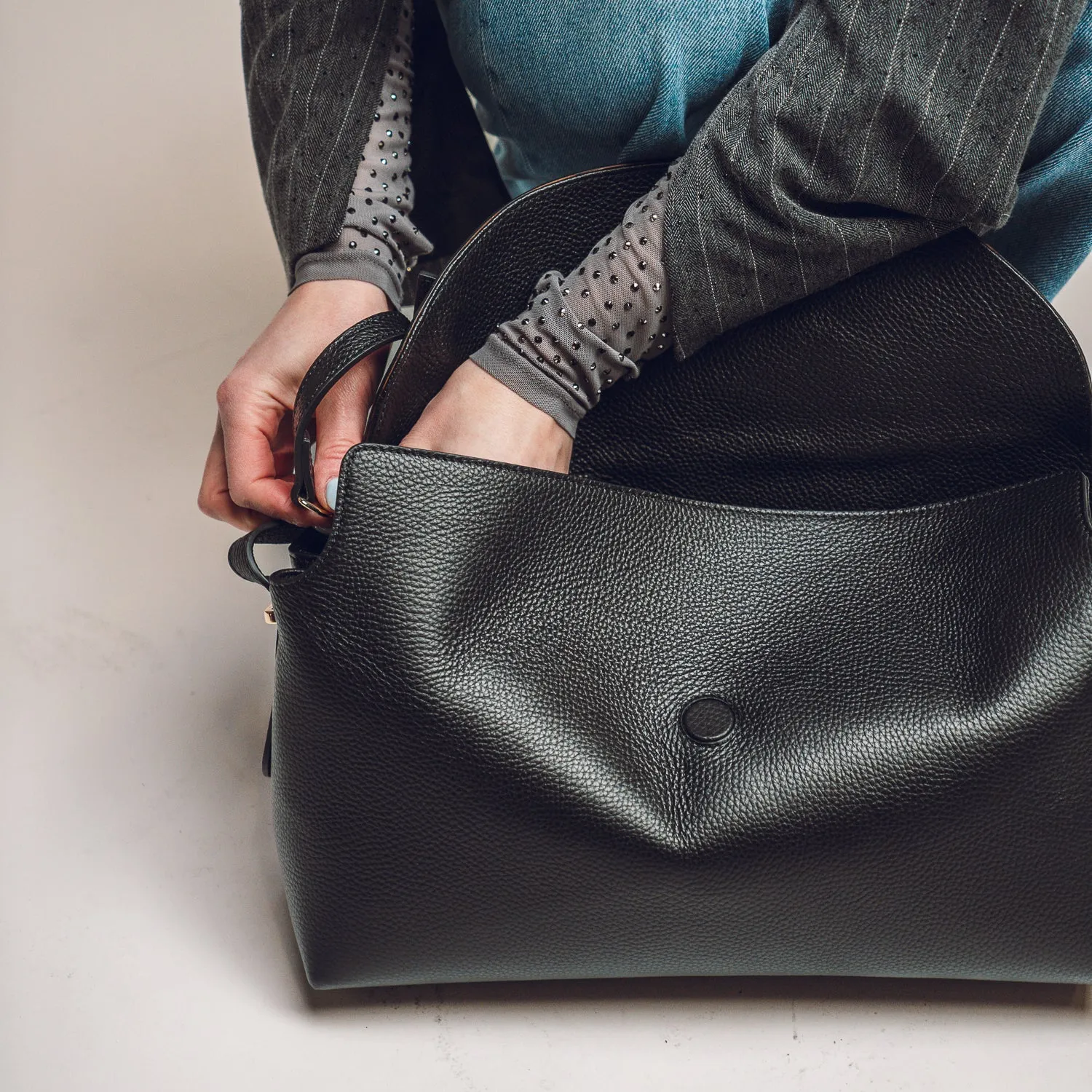 Latalia Torino skinnveske svart 38 cm