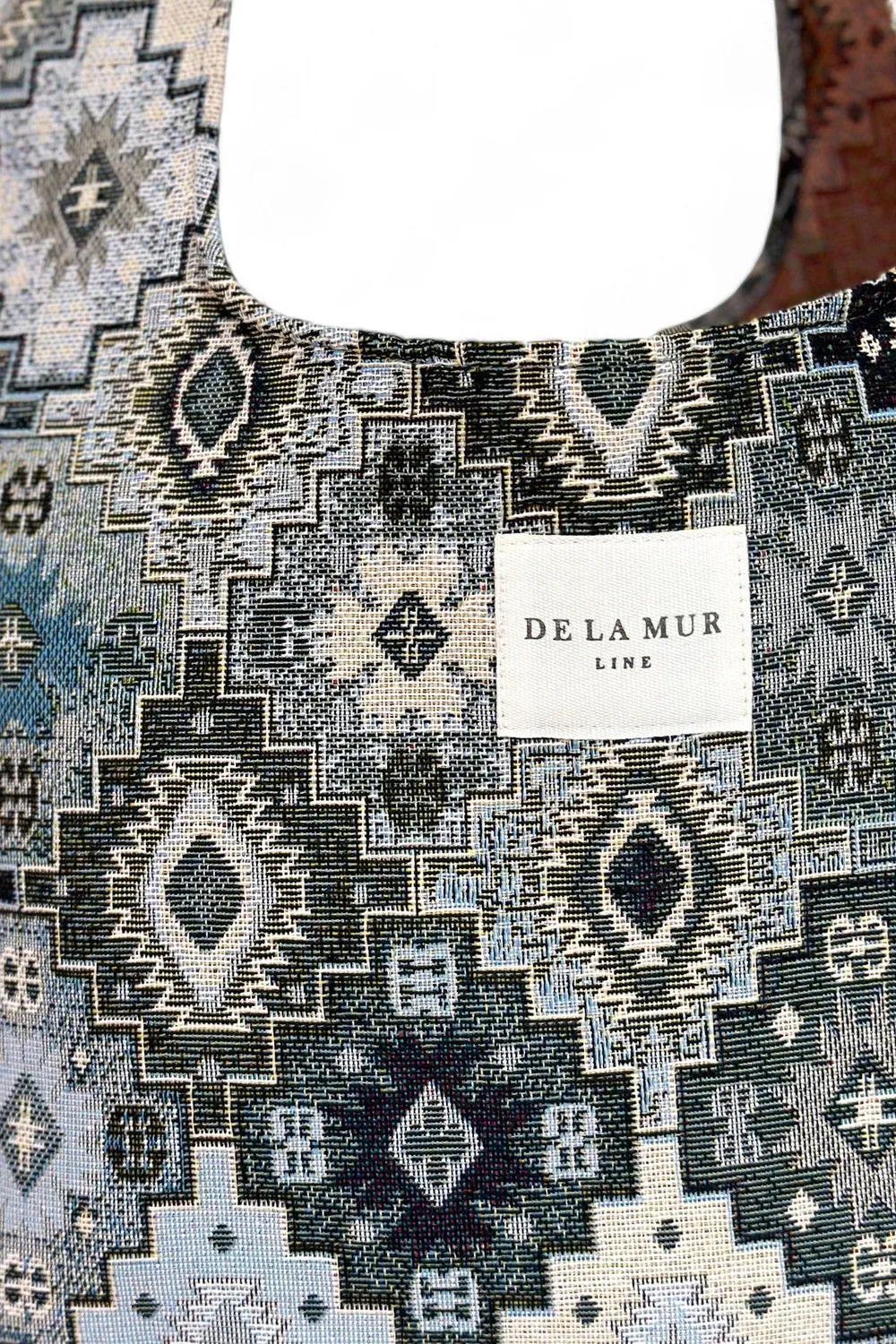 De La Mur Klos oval veske 37x71 cm blå jacquard
