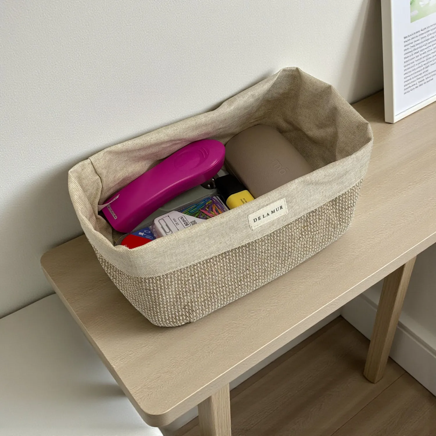 De La Mur Caña kurv stor beige 21 cm