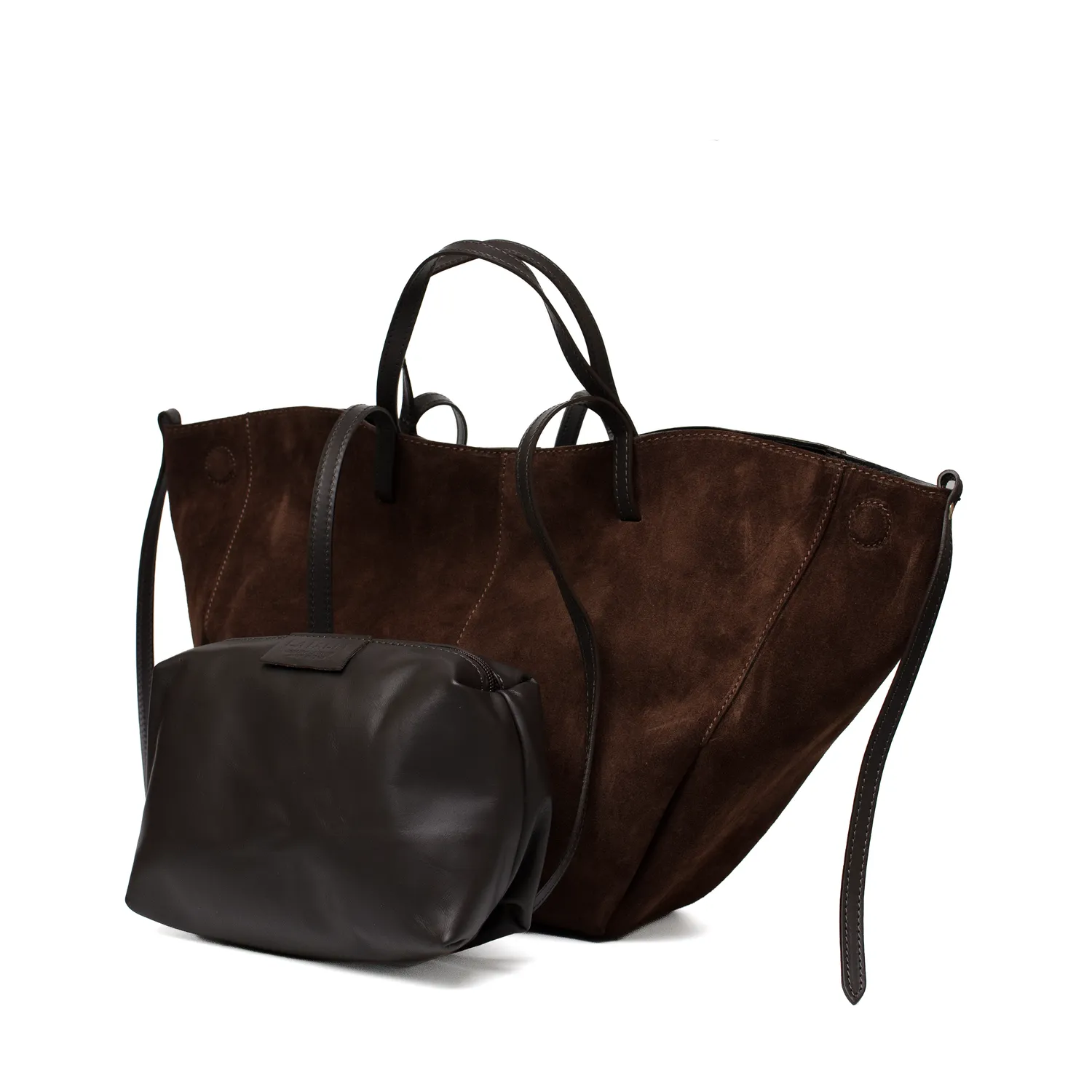 Latalia Nola XL shoppingveske mocka chocolate stor