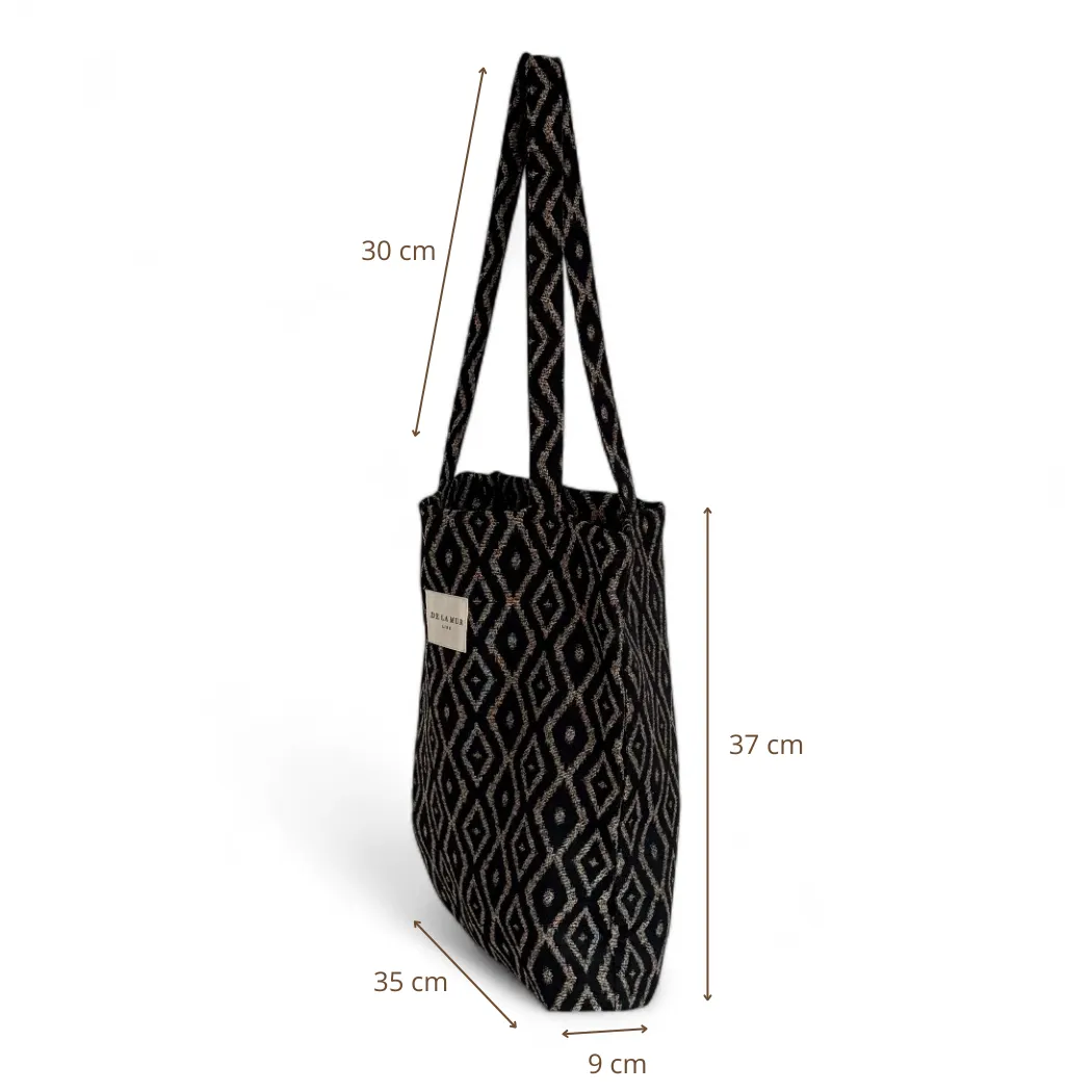De La Mur Onix liten totebag svart jacquard