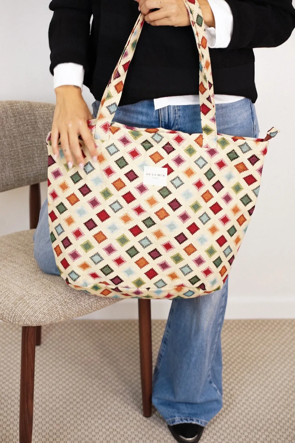 De La Mur Zac stor shopper flerfarget 51 cm