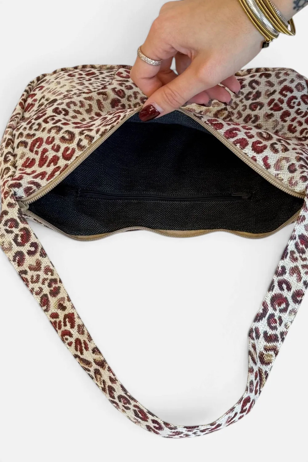 De La Mur Talco skulderveske leopard rosa 29x17 cm