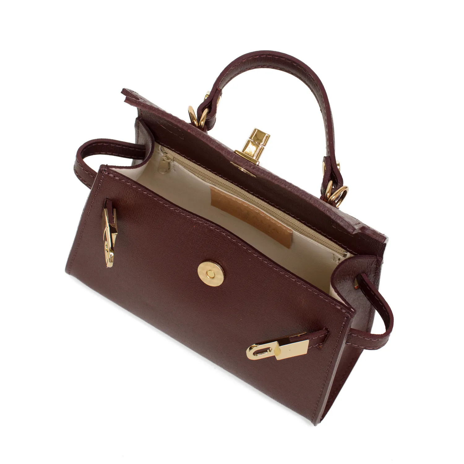 Latalia Trento saffiano skinnveske bordeaux