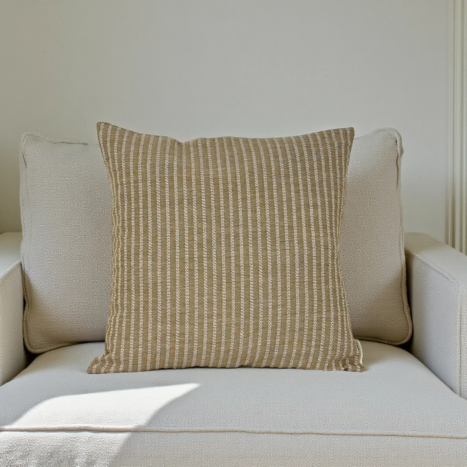 De La Mur Sage putetrekk 50x50 cm beige striper